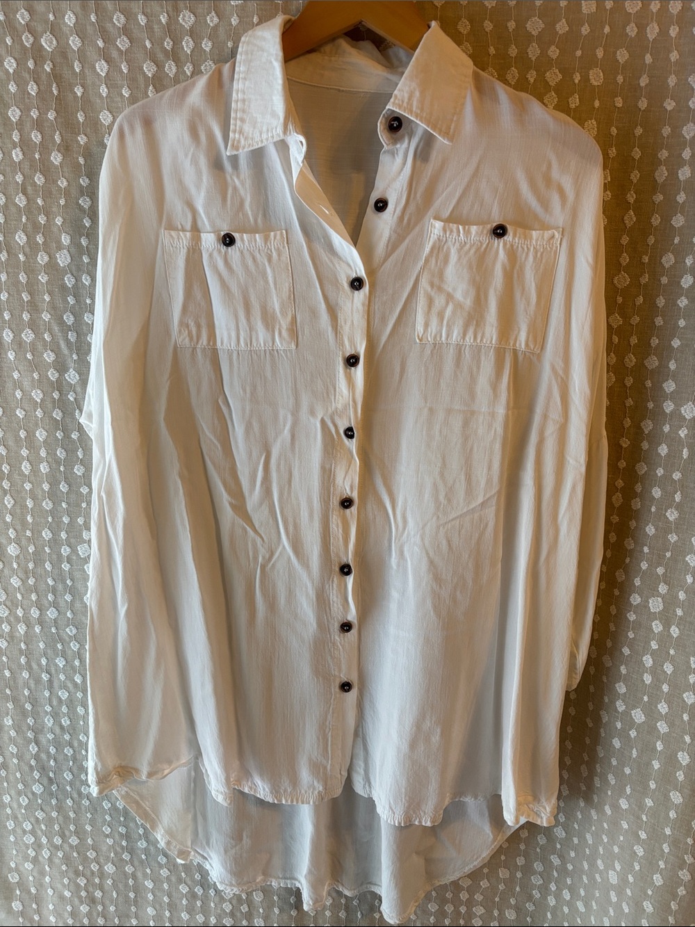 Classic White Button-Down Shirt - Lightweight Women's Top